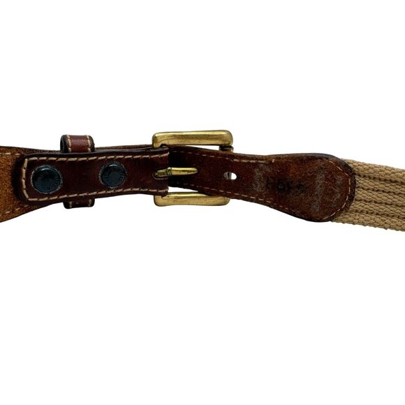 Jordache Vintage Leather Woven Rope Belt 80s 29.5" - 32" Skinny Gold Tone Womens - Picture 7 of 7